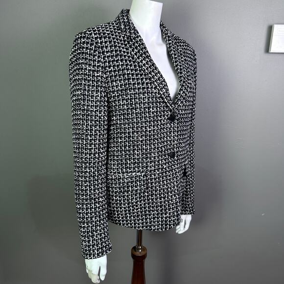 BOSS Hugo jacket blazer women's 12 plaid tweed suit office work cotton comfort - Picture 1 of 12